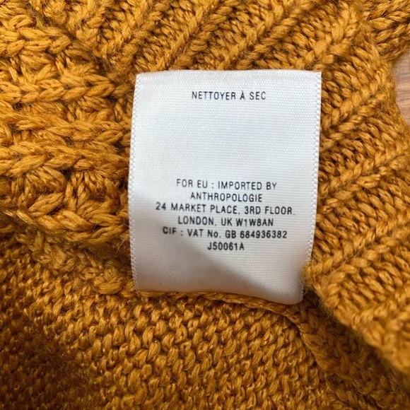 Anthropologie Angel of the North Waffle Knit Cowl Neck Sz. S Wool Mohair Sweater - Picture 6 of 11